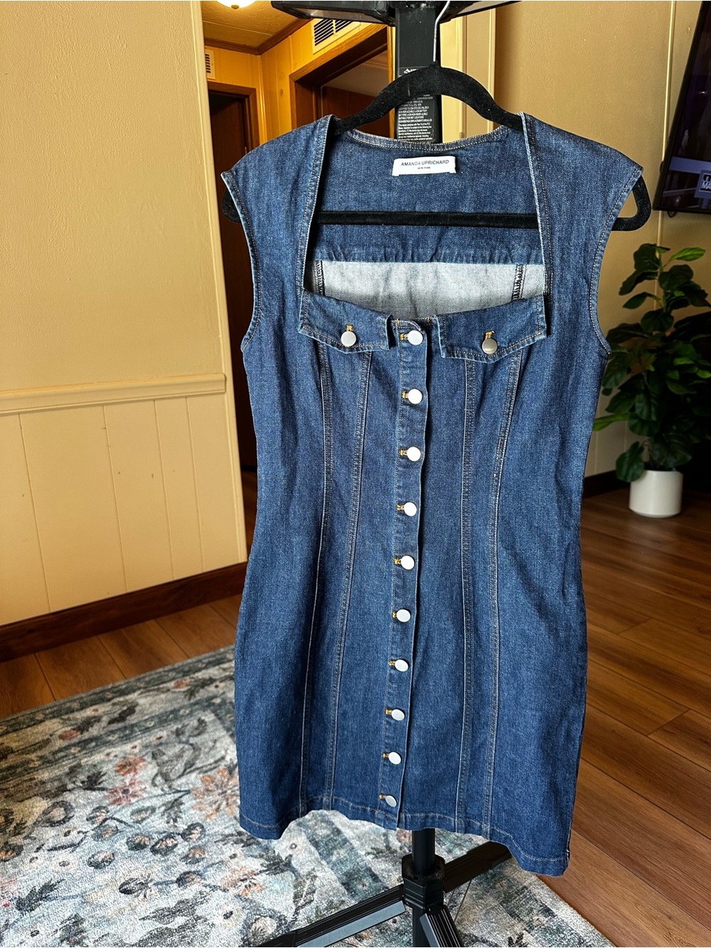 Amanda Uprichard Sleeveless Denim Mini Dress - Blue